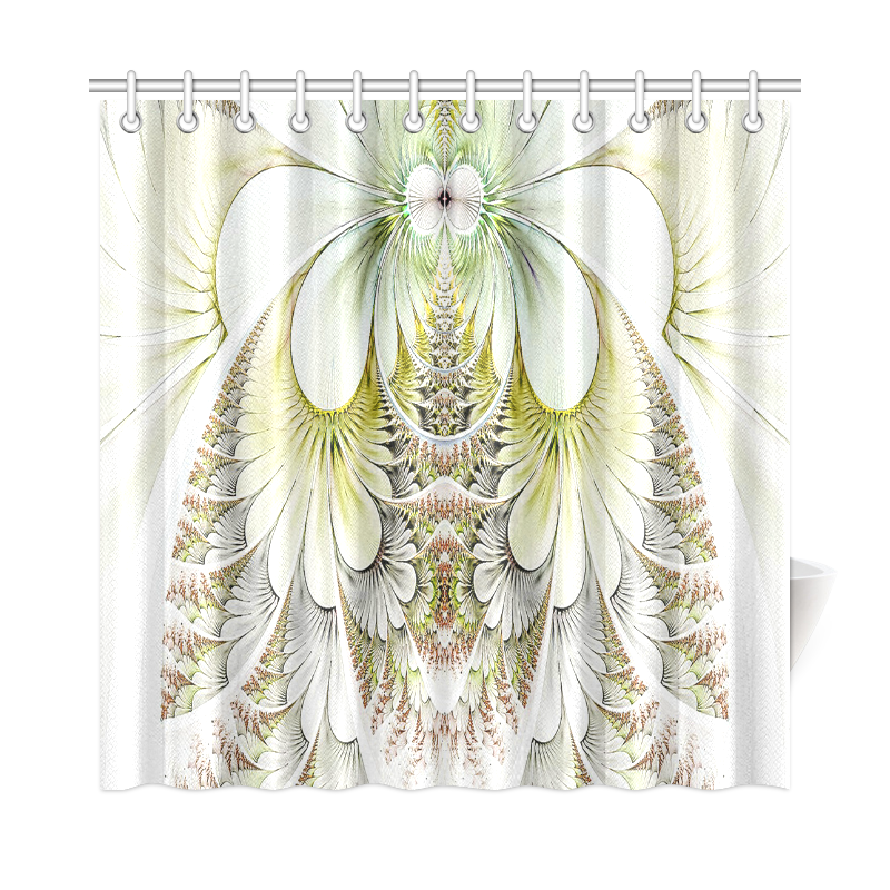 Feathers And Lace Shower Curtain 72"x72"