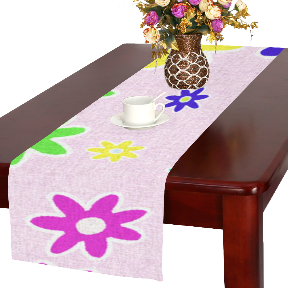 Floral Fabric 1C Table Runner 16x72 inch