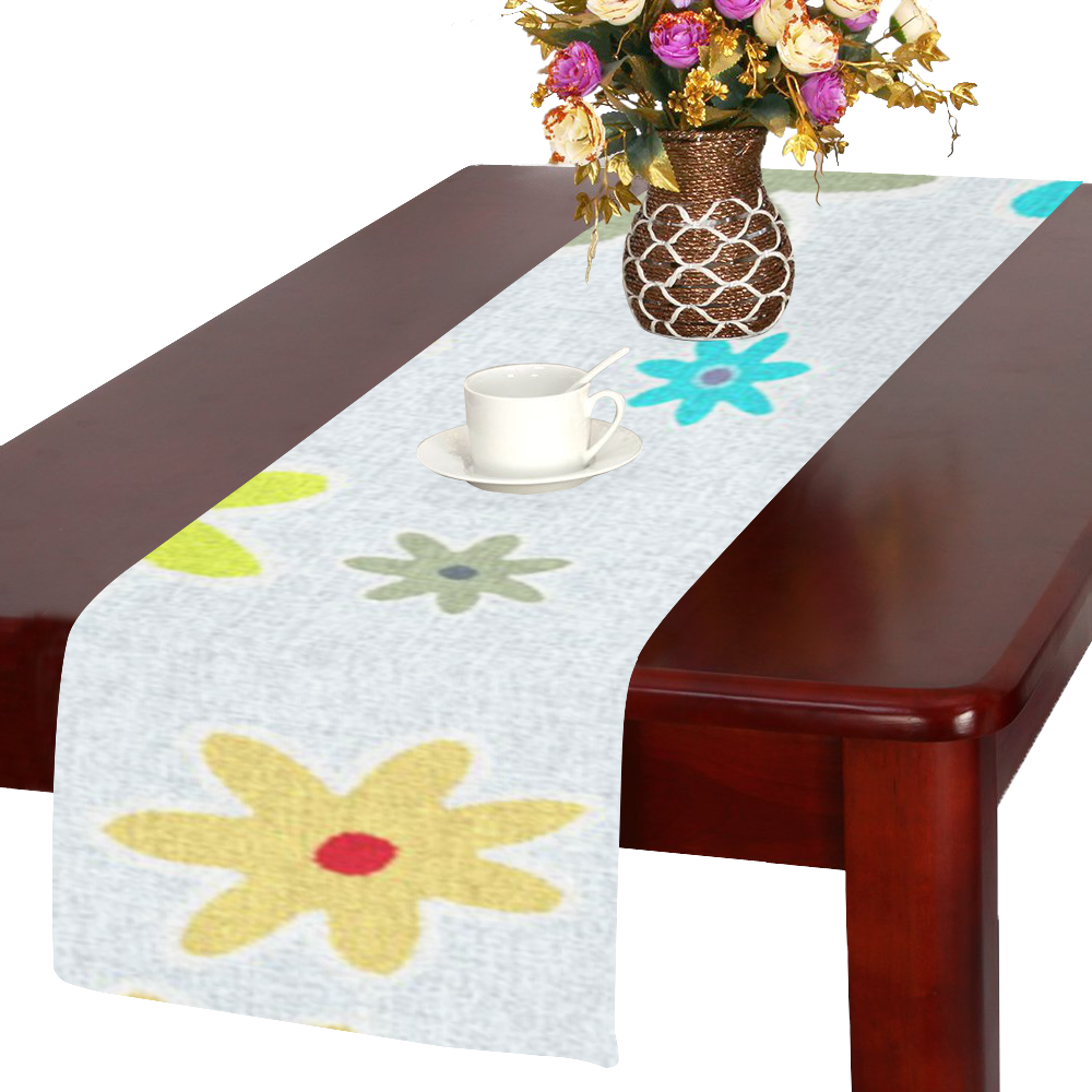 Floral Fabric 1B Table Runner 14x72 inch