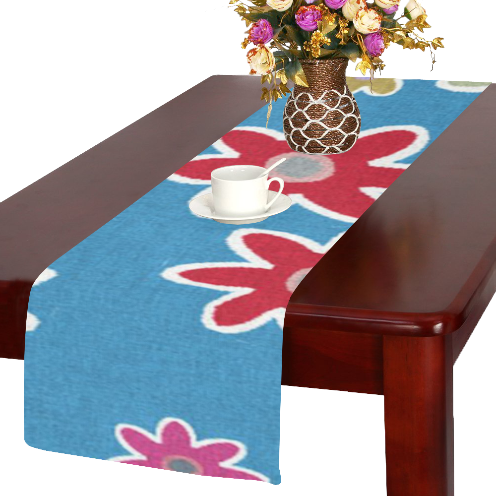 Floral Fabric 1A Table Runner 14x72 inch