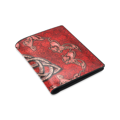 The celtic sign in red colors Men's Leather Wallet (Model 1612)