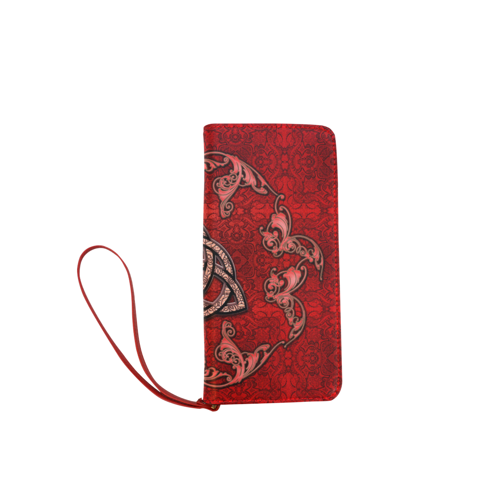 The celtic sign in red colors Women's Clutch Wallet (Model 1637)