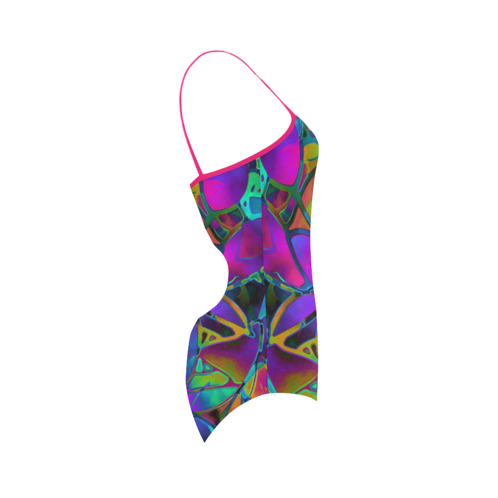 Floral Fractal Art G308 Strap Swimsuit ( Model S05)