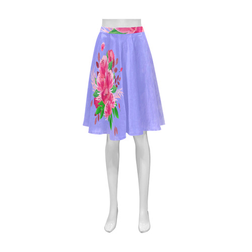 Pink Garden Floral Bouquet Athena Women's Short Skirt (Model D15)