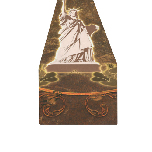 Statue of liberty with flowers Table Runner 16x72 inch