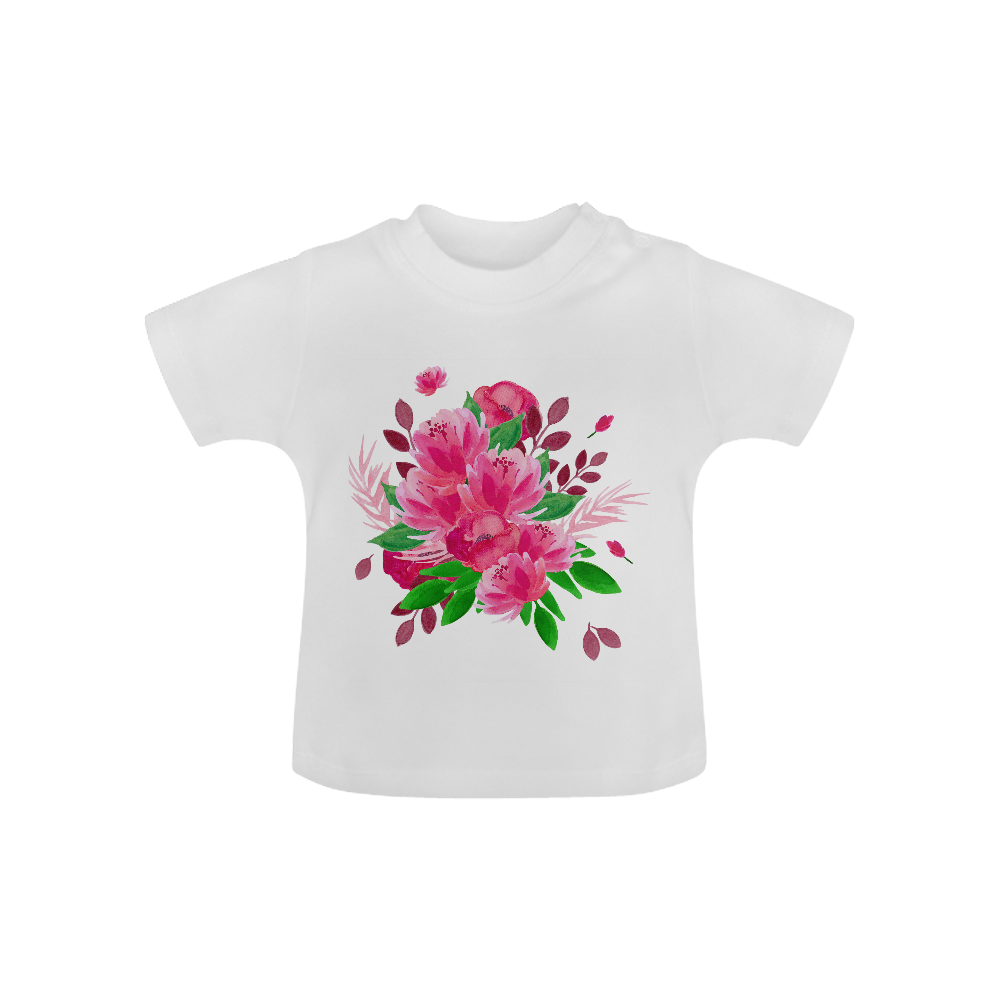 Pink Garden Floral Bouquet Baby Classic T-Shirt (Model T30)