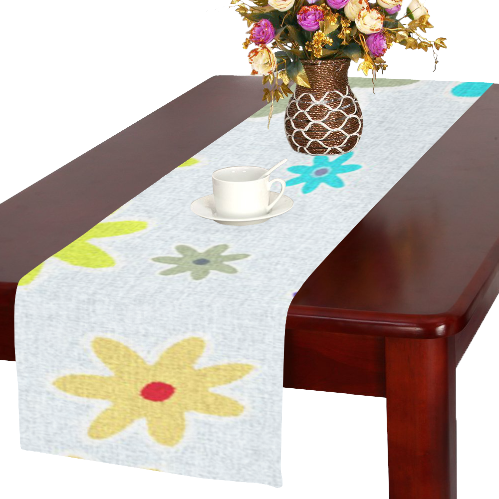 Floral Fabric 1B Table Runner 16x72 inch