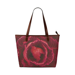 Red Cabbage Leaves Nature Art Shoulder Tote Bag (Model 1646)