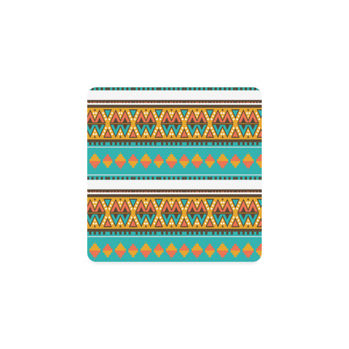 Tribal design in retro colors Square Coaster