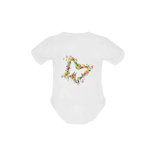 Dancing Butterfly Splash Baby Powder Organic Short Sleeve One Piece (Model T28)