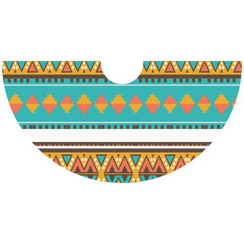 Tribal design in retro colors Elbow Sleeve Ice Skater Dress (D20)
