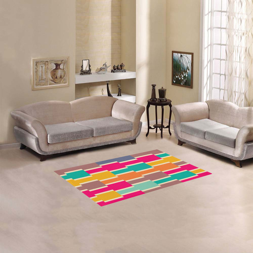 Connected colorful rectangles Area Rug 2'7"x 1'8‘’