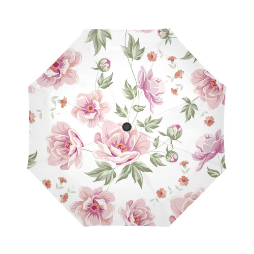 Phoenix Pattern Print Floral Automatic Foldable Umbrella