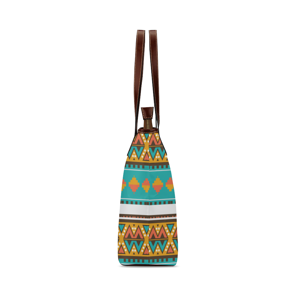 Tribal design in retro colors Shoulder Tote Bag (Model 1646)