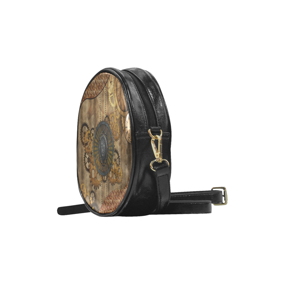 Steampunk, elegant, noble design Round Sling Bag (Model 1647)