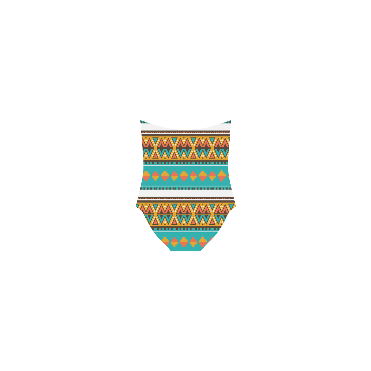 Tribal design in retro colors Strap Swimsuit ( Model S05)