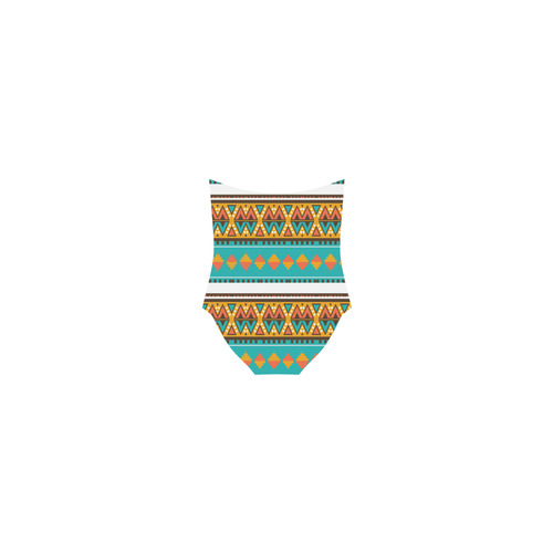 Tribal design in retro colors Strap Swimsuit ( Model S05)