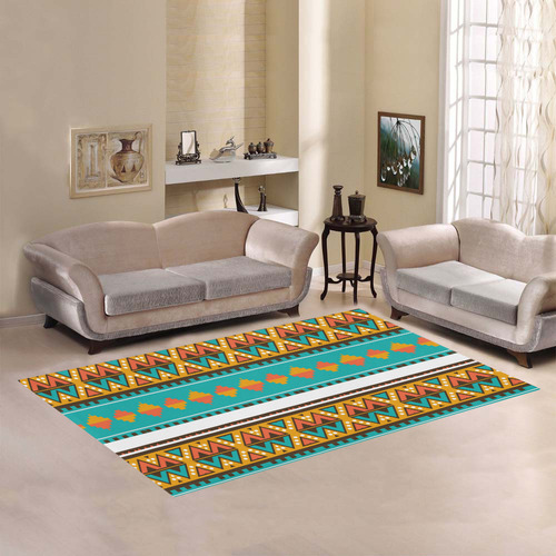 Tribal design in retro colors Area Rug7'x5'