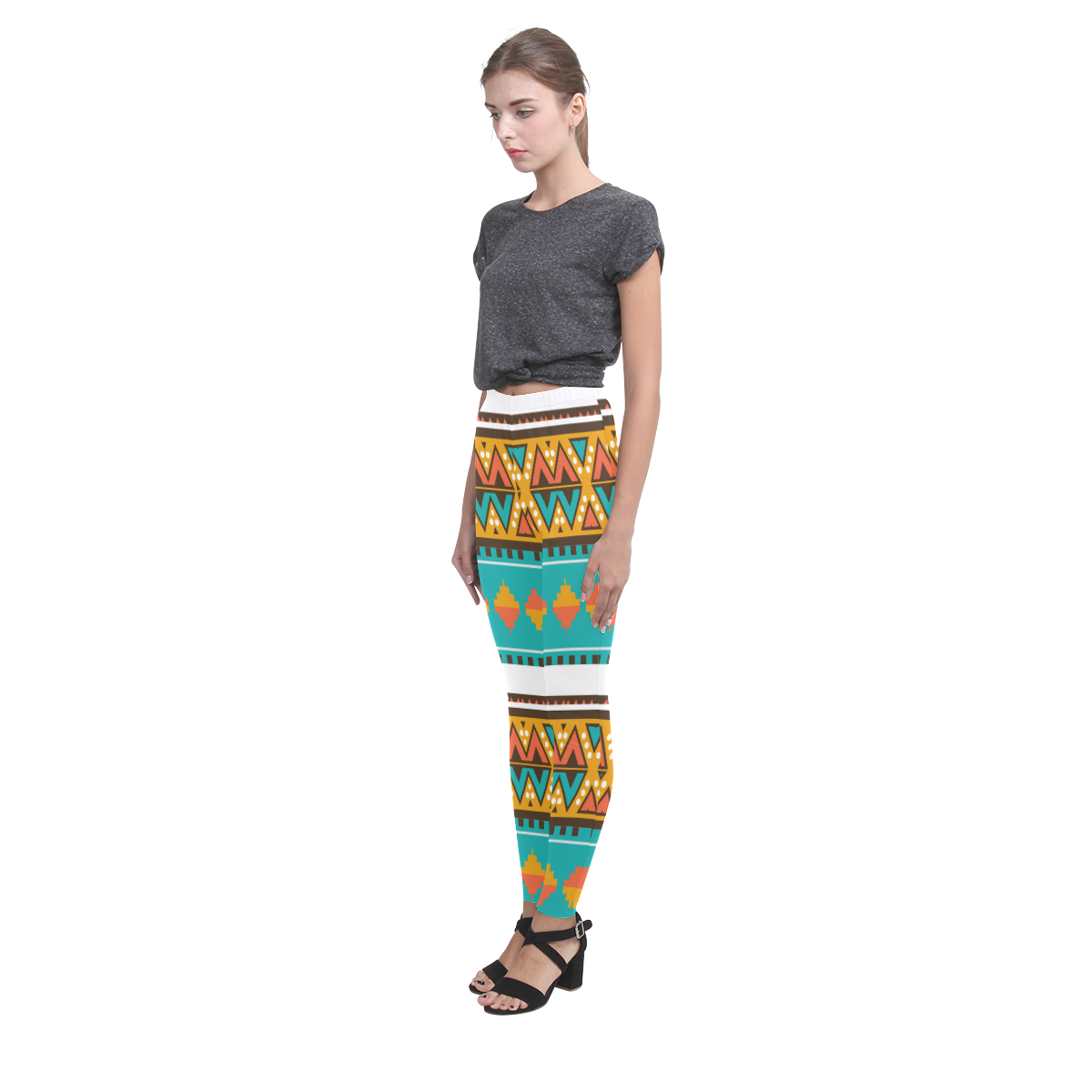 Tribal design in retro colors Cassandra Women's Leggings (Model L01)