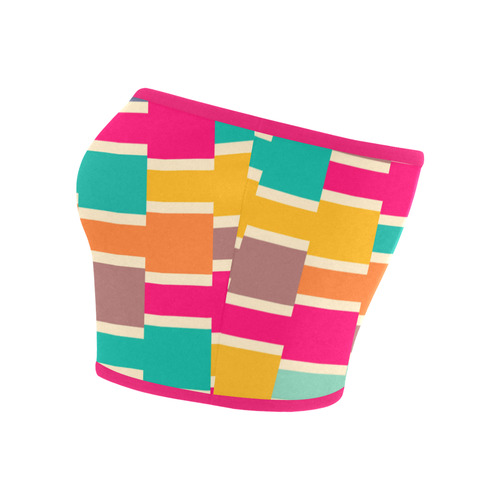 Connected colorful rectangles Bandeau Top