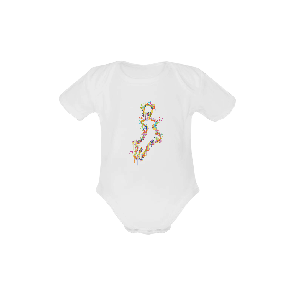 Playing Dog with Ball Baby Powder Organic Short Sleeve One Piece (Model T28)
