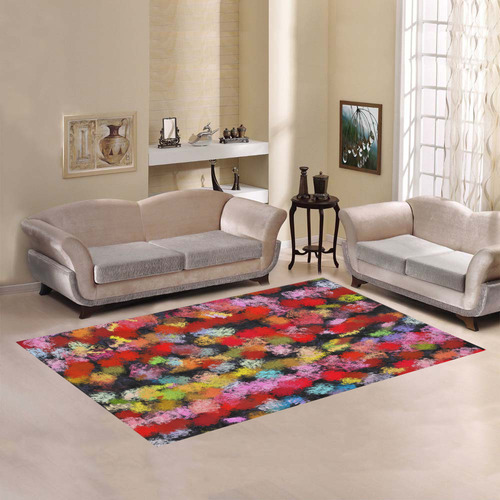 Colorful paint strokes Area Rug7'x5'