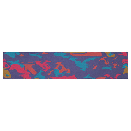 Chaos in retro colors Table Runner 16x72 inch