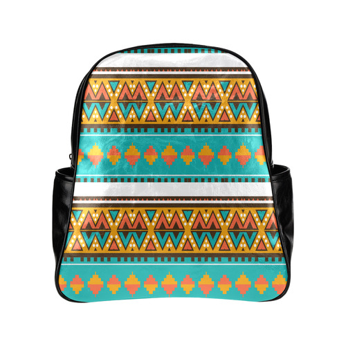 Tribal design in retro colors Multi-Pockets Backpack (Model 1636)