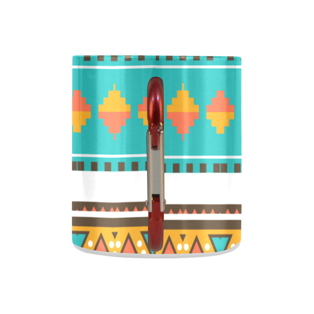 Tribal design in retro colors Classic Insulated Mug(10.3OZ)