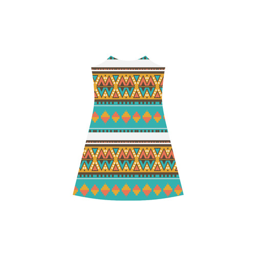 Tribal design in retro colors Alcestis Slip Dress (Model D05)