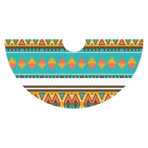 Tribal design in retro colors Sleeveless Ice Skater Dress (D19)