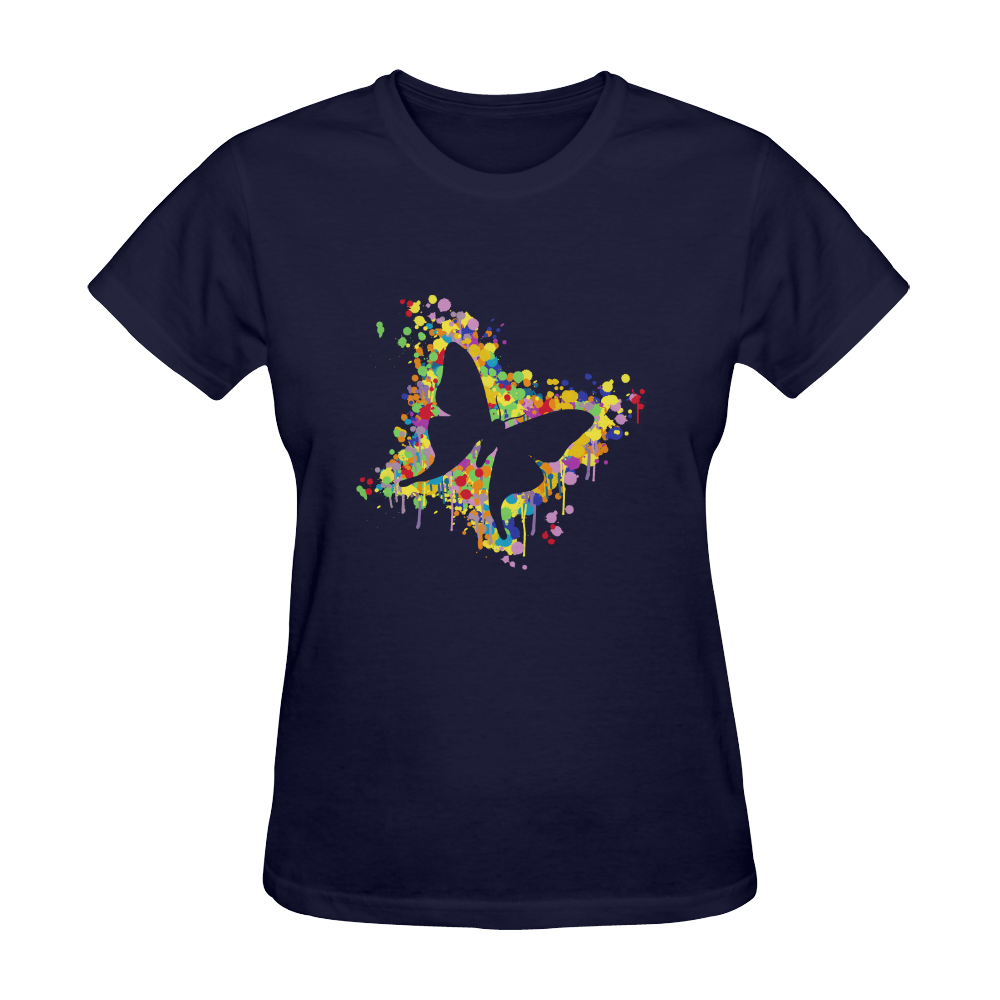 Dancing Butterfly Splash Sunny Women's T-shirt (Model T05)