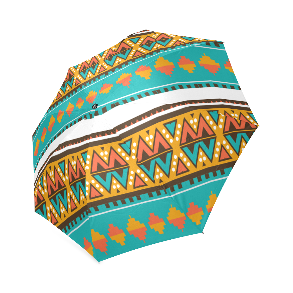 Tribal design in retro colors Foldable Umbrella (Model U01)