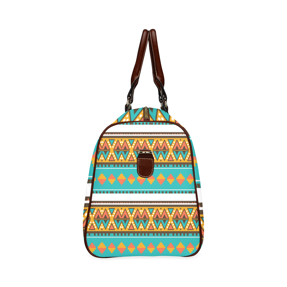 Tribal design in retro colors Waterproof Travel Bag/Small (Model 1639)