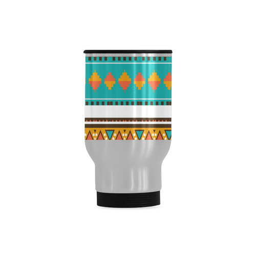 Tribal design in retro colors Travel Mug (Silver) (14 Oz)