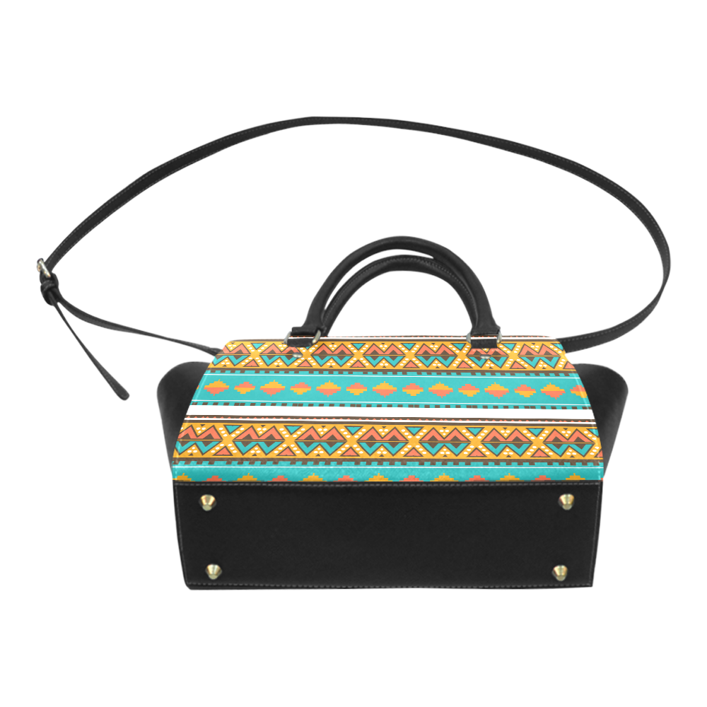 Tribal design in retro colors Classic Shoulder Handbag (Model 1653)