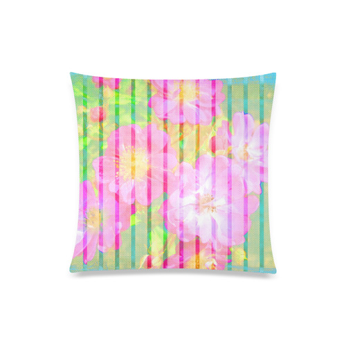 Colorful Flowers Custom Zippered Pillow Case 20"x20"(Twin Sides)