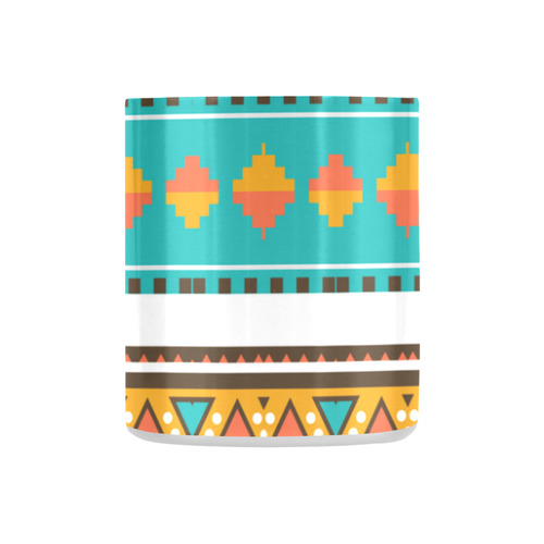 Tribal design in retro colors Classic Insulated Mug(10.3OZ)