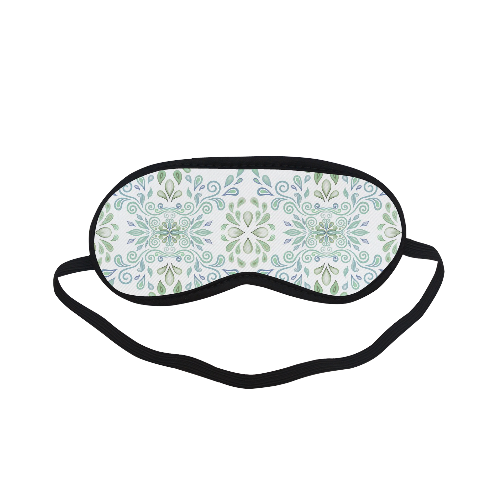 Blue and Green watercolor pattern Sleeping Mask