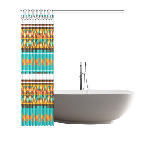 Tribal design in retro colors Shower Curtain 72"x72"