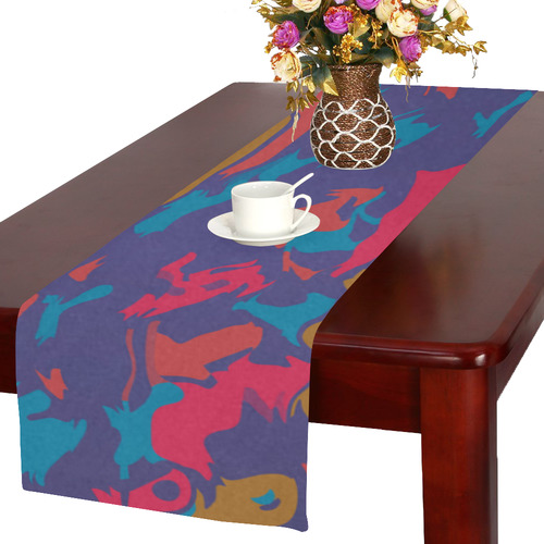 Chaos in retro colors Table Runner 16x72 inch