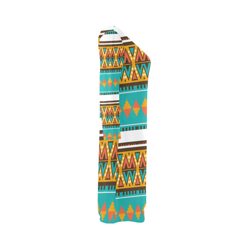Tribal design in retro colors Bateau A-Line Skirt (D21)