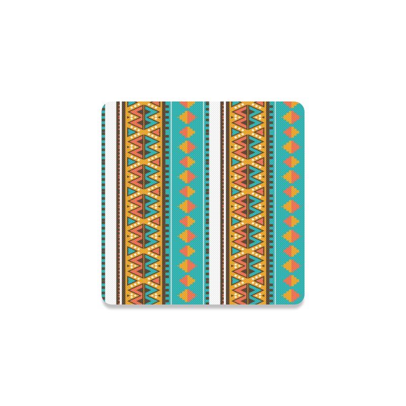 Tribal design in retro colors Square Coaster