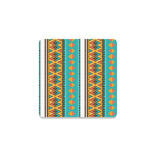 Tribal design in retro colors Square Coaster