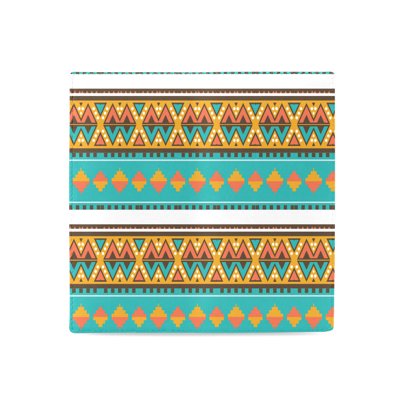 Tribal design in retro colors Women's Leather Wallet (Model 1611)