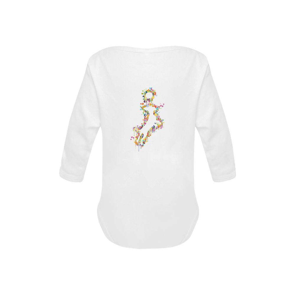 Playing Dog with Ball Baby Powder Organic Long Sleeve One Piece (Model T27)