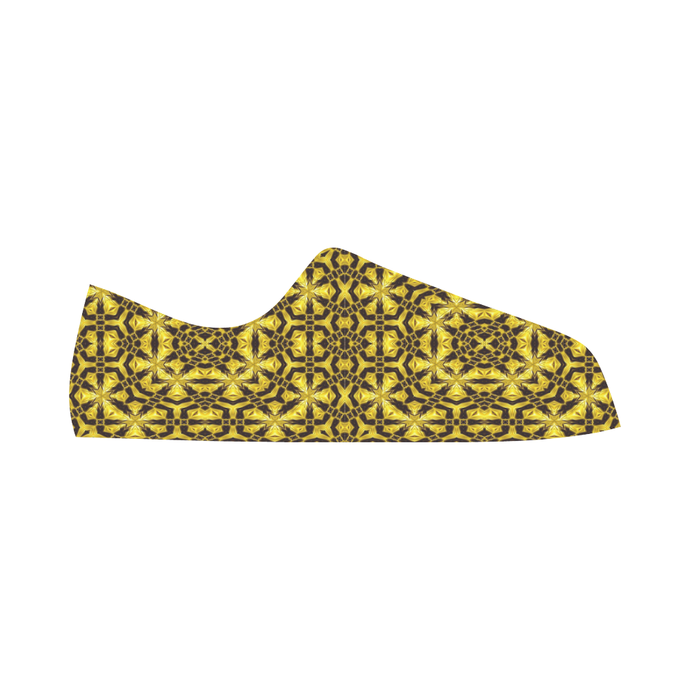Golden Metallics Lights Kaleidoscope Mandala 4 Aquila Microfiber Leather Women's Shoes (Model 031)