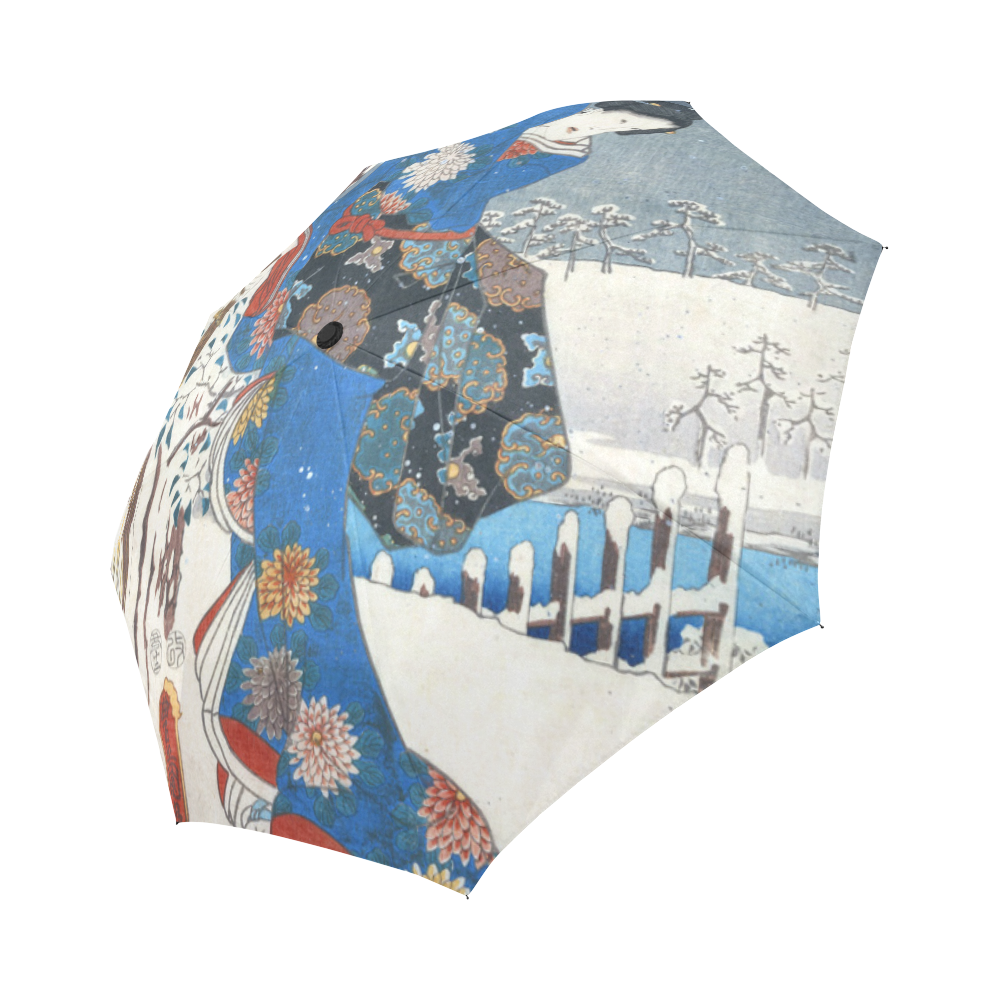 Tale of Genji Toyokuni Hiroshige Japanese Nature Auto-Foldable Umbrella ...