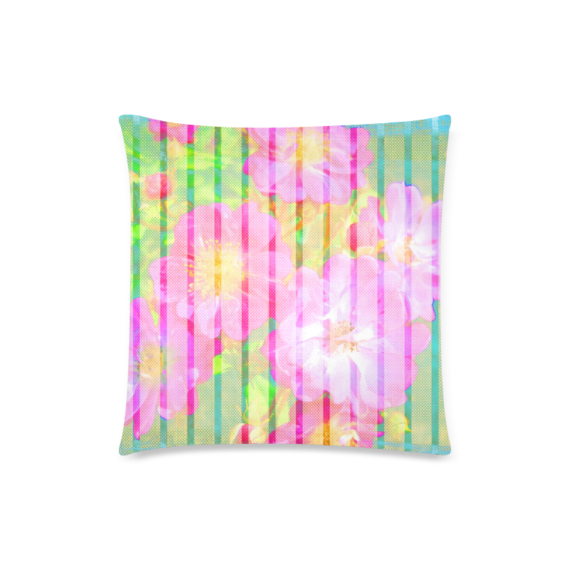 Colorful Flowers Custom Zippered Pillow Case 18"x18"(Twin Sides)