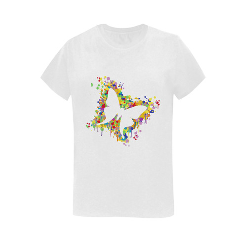 Dancing Butterfly Splash Women's T-Shirt in USA Size (Two Sides Printing)